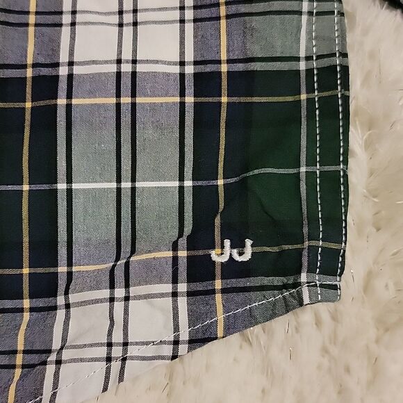 JANIE AND JACK BLUE AND GREEN PLAID DRESS SHIRT OXFORD, SIZE 6-12 MONTHS - Picture 5 of 7